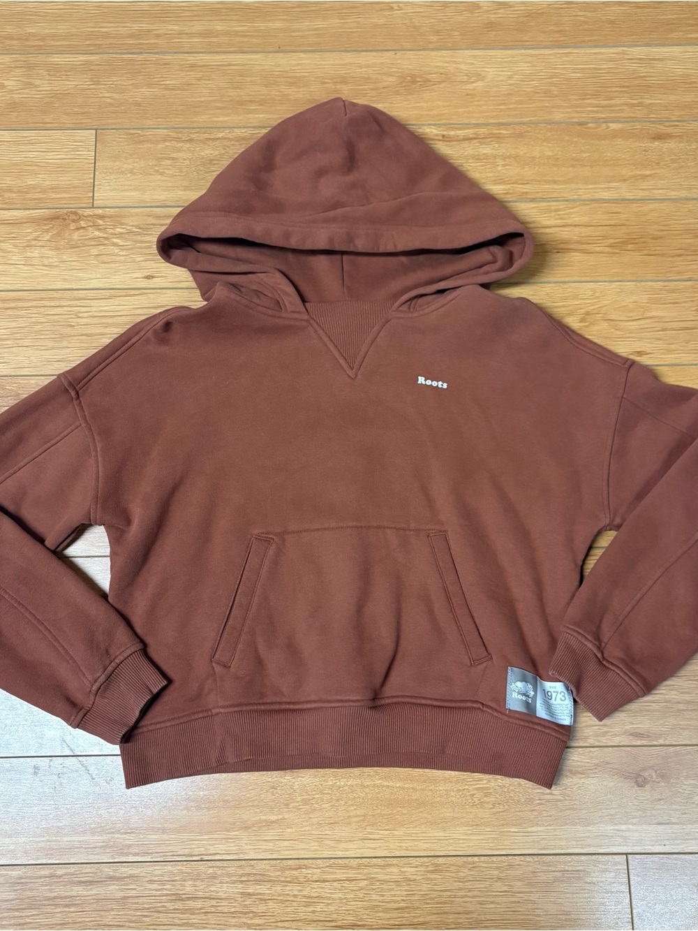Roots Women's Hoodie in Rust Brown